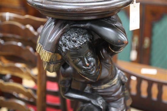 An Italian blackamoor figural carved stand, H.1ft 11in.